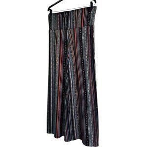 Boho Maxi Skirt Multicolor Striped Pattern XL Size Coco Womens